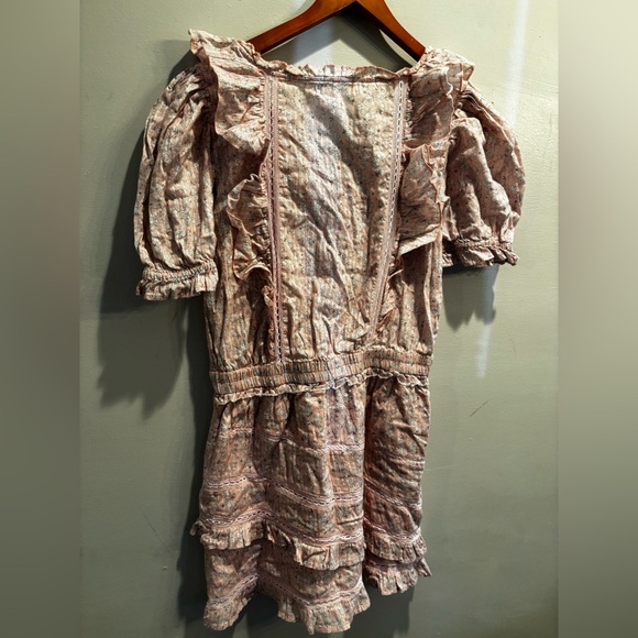 LoveShackFancy Pink Ruffle Mini Dress cottage core large romantic soft delicate - Picture 7 of 16